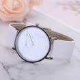 thumbnail image 3 of Reloj de pulsera de cuarzo para negocios con correa de cuero PU informal para hombres y mujeres de moda (blanco blanco), 3 of 5