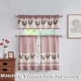 thumbnail image 2 of dinii Farmhouse Rooster Kitchen Boho Rustic Curtains Tier, Rod Pocket Panels for Living Room,Kitchen, Bathroom and Cafa, 27''''W x 24'''' L, 2 Panels,Red, 2 of 5
