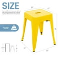 thumbnail image 3 of 18 Inch Bar Stools Set of 2, Stackable Backless Industrial Metal Barstools for Indoor Outdoor Kitchen Dining Patio Garden Classroom (Yellow), 3 of 11