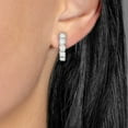thumbnail image 3 of Hinged Hoop Diamond Huggie Style Earrings in 14k White Gold (0.50ct), 3 of 3