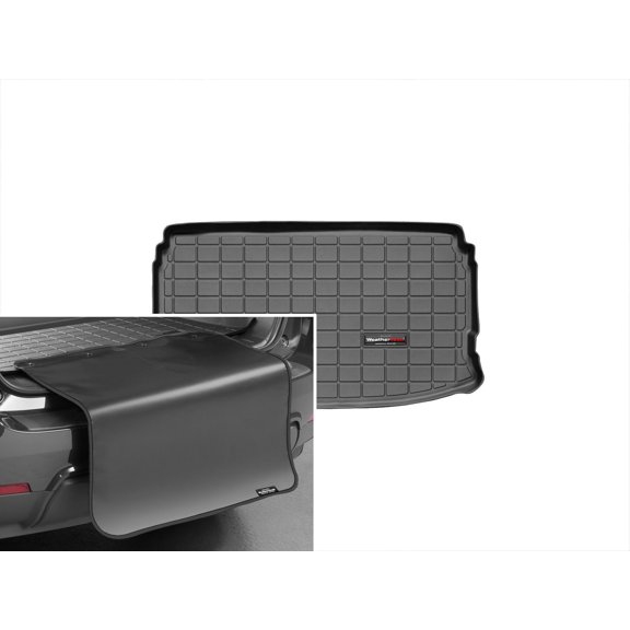 WeatherTech Cargo Trunk Liner with Bumper Protector compatible with 2008-2014 MINI Clubman - Behind 2nd Row w/ Bumper Protector, Black