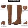 thumbnail image 3 of Botas hasta la rodilla Ruiee para mujer, elegantes, punta redonda, color canela, poliuretano, 6.5, 3 of 6