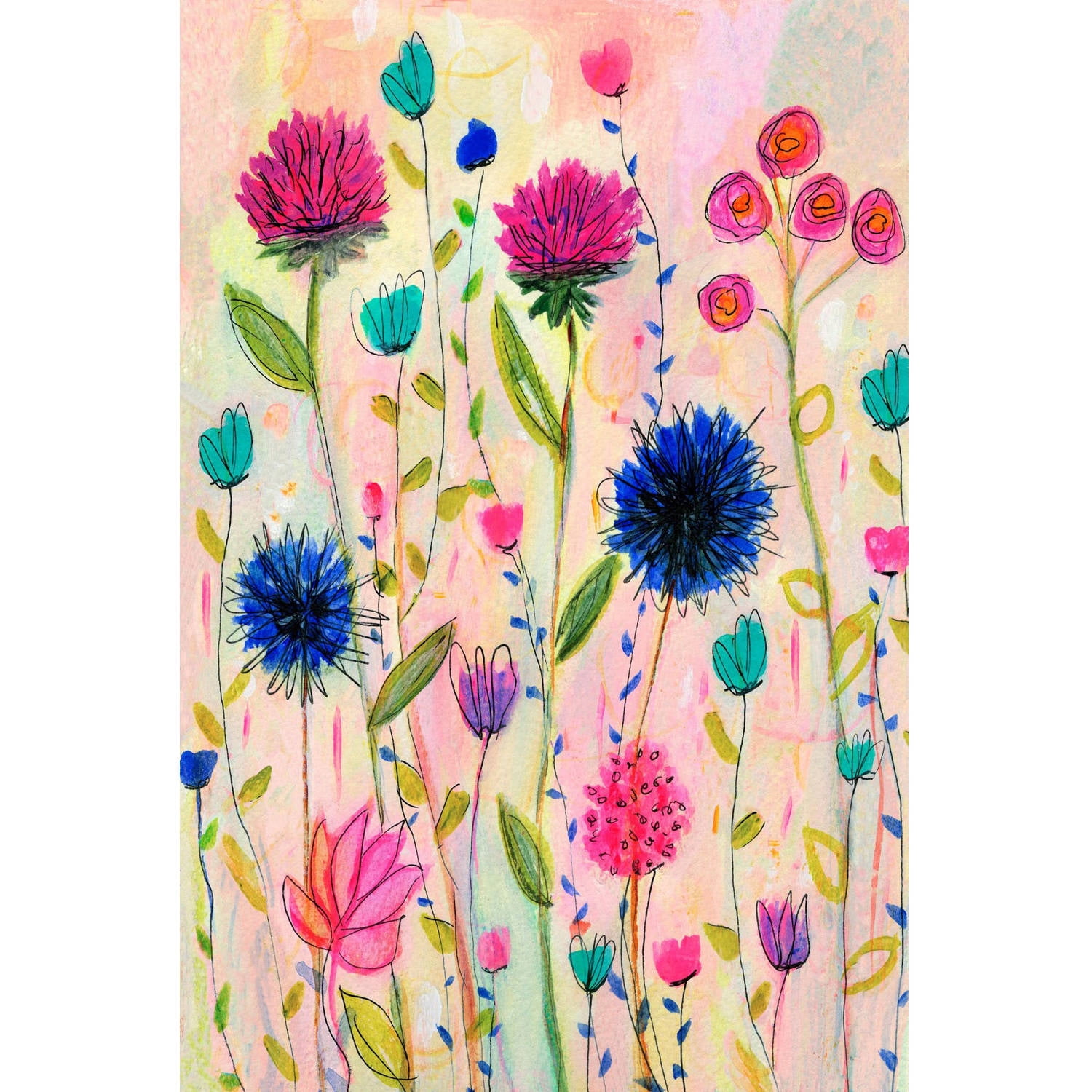 Marmont Hill "Thistle" by Sascalia Painting Print on Wrapped Canvas