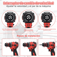 thumbnail image 2 of "Atverce Kit De Sin Escobillas Atornillador De Impacto Y Taladro Lab.G, Color Negro rojo ", 2 of 5