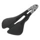 thumbnail image 3 of Cojín para asiento de bicicleta, sillín de bicicleta con parte inferior de nailon, cuero de microfibra, hueco, transpirable, envuelto, con lazo de acero, negro y plateado, 3 of 14