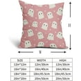 thumbnail image 5 of Halloween Pillow Covers 18x18 Inch Funny Cute Ghost Outdoor Throw Pillows Pink And White Spooky Throw Pillow Covers Set of 2 Cotton Linen Halloween Decorative Pillowcases For Halloween Home Sofa Decor, 5 of 6