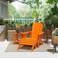 thumbnail image 2 of WestinTrends Malibu 3-Piece set classic Adirondack chair with ottoman and a small coffee table (1 seater), Orange, 2 of 13