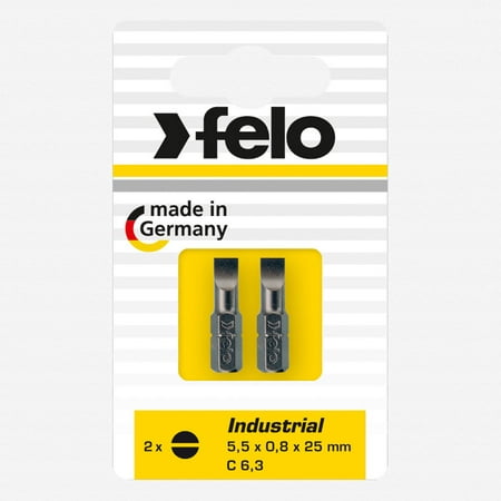 

Felo 10265 Slotted 5.5 x 1.0 x 25 mm Bits - 2 Pieces