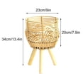 thumbnail image 2 of Nueva maceta tejida de bambú con patas de madera para decorar apartamentos y hogares., 2 of 4
