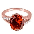 thumbnail image 4 of Mauli Jewels Rings for Women 3.3 Carat Oval Shaped Garnet and Diamond Ring 4-Prong 10K Rose Gold, 4 of 6