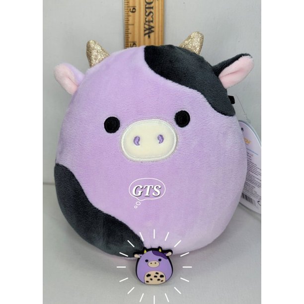 Squishmallow 5" Alexie Cow Plush with Bubba Jibbitz Croc Show Charm 2
