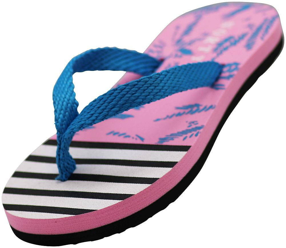NORTY - NORTY Girls Casual Flip Flop Thong Sandals For Beach, Pool or Everyday, 41413 Pink/Blue 