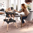 thumbnail image 2 of Costway 9-in-1 Kids Table & Chair Set with Solid Wood Legs, Removable Dishwasher-Safe Tray Coffee + Black, 2 of 10