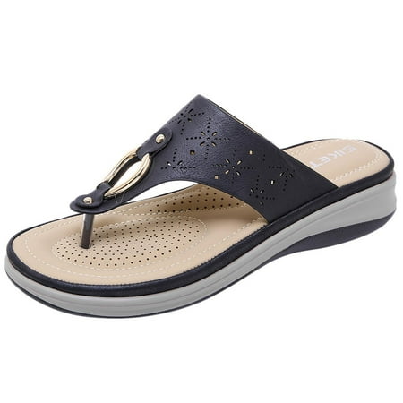 

Women s Comfy Wedge Flip Flops Dressy Casual Sandals Shoes Wedges Slippers Thong Wedges Casual Slip On Orthopedic Womens Comfortable Flip Flops Clearance Shoes for Women US