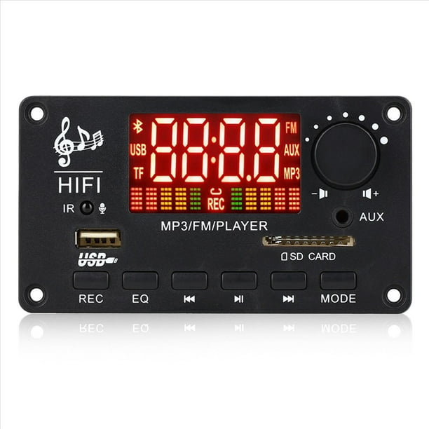 2X Amplificador de 12V Bluetooth 5.0 100W Placa Decodificadora de MP3 GrabacióN de Llamadas MóDulo de Audio de MúSica InaláMbrico Radio USB TF para AutomóVil (A)