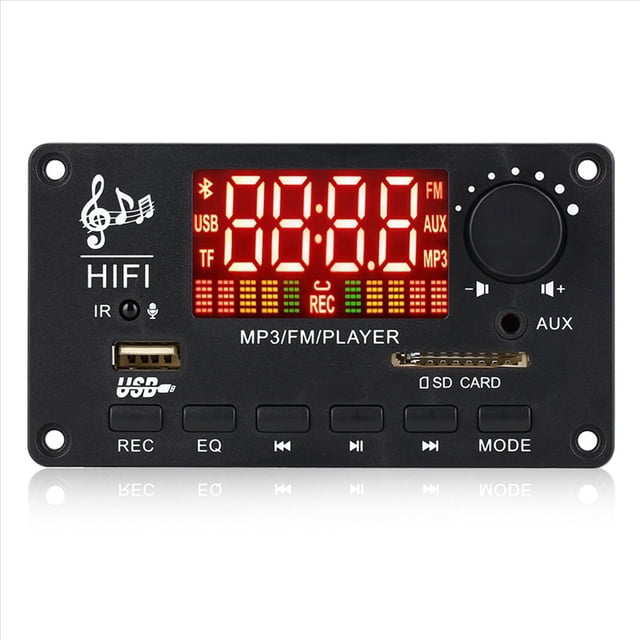 2X Amplificador de 12V Bluetooth 5.0 100W Placa Decodificadora de MP3 GrabacióN de Llamadas MóDulo de Audio de MúSica InaláMbrico Radio USB TF para AutomóVil (A)
