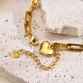thumbnail image 3 of Heart Charm Bracelets for Women-Dainty 18K Gold Plated Link Chain Bracelet, Stainless Steel Womens Gold Bracelets Jewelry Gifts, 3 of 6