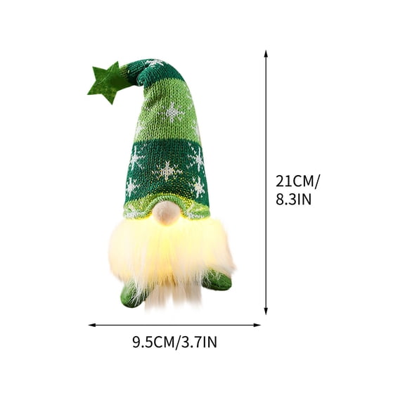 KOYPTL Christmas Plush White Beards Dwarf Doll with Lights and Knitting Golden Star Hat,Gnome Nordic Santa Glowing Light up Ornaments for Christmas Decorations Party Indoor Room Cafe Home Decoration