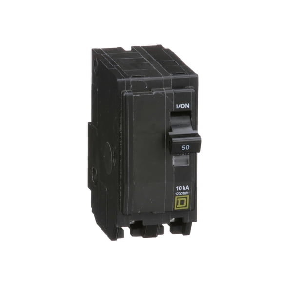 Schneider Electric - Square D, Miniature Circuit Breaker, QO, 50A, 2 Pole, 120/240VAC, 10kA, Plug-in Mounting Connection, HACR Rated Breaker Application, CSA Standard Certified
