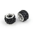 thumbnail image 1 of SNNROO Alloy Rhinestone European Beads  Large Hole Beads  Rondelle  Platinum Metal Color  Topaz  11x6mm  Hole  5mm, 1 of 2