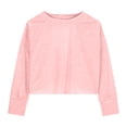 thumbnail image 5 of Faraee Teen Girls Open Back Shirts Backless Yoga Workout Summer Cute Tee Tops Short Sleeve Crop Oversized T Shirts Clothes 4t 5t 6t 7t 4-14 Years Pink, 5 of 7