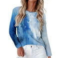 thumbnail image 2 of Endives Womens Long Sleeve Shirts Long Sleeve Crew Neck Shirts Gradient Color Basic Tee Soft Tops Blouse Womens T Shirts, 2 of 7