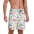 thumbnail image 2 of Kdxio America Landmarks Print Mens Sleep Shorts Bottoms Soft Comfy Pajama Wear Pants with Drawstring Pockets, 2 of 5