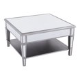 thumbnail image 1 of SEI Furniture Wedlyn Square Mirrored Cocktail Table Brushed Matte Silver, 1 of 3