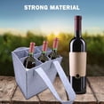 thumbnail image 4 of Vacemry 2Pcs Wine Tote Bag, Insulated 6 Bottle Wine Carrier with Dividers, Travel Cooler Bag for Picnic Beach and Parties, Portable Wine Crate with Handle, Durable Wine Gift Bag, 4 of 9