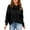 Black, variant on Women's Solid Color Cowl Neck Drawstring Sweatshirt, Long Sleeve Thermal Pullover Top with Turtleneck Design, Soft Breathable Sports Pullover for Casual Wear, Workouts and Daily Activities Green M
