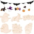 thumbnail image 6 of SLYNSHome Wooden Halloween Hanging Ornaments, Blank Wood Cutout DIY Craft Kit, Paintable Wooden Slices For Tree Decor, Holiday Indoor Party Decorations, 6 of 8