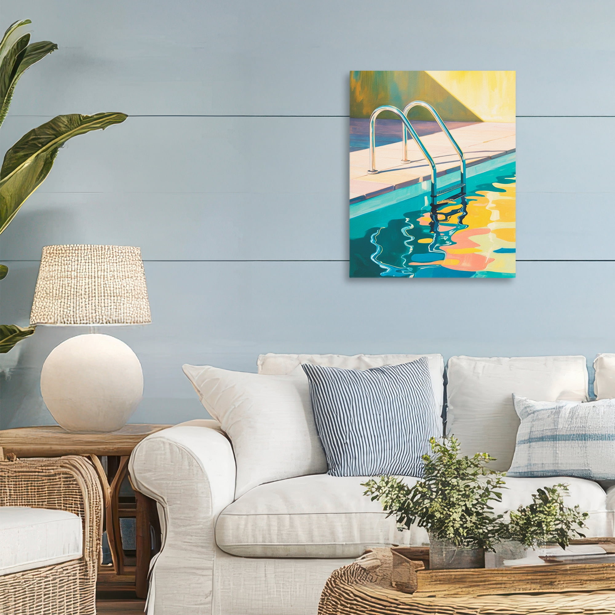 Stupell Industries Pool Ladder At Sunset Canvas Wall Art, design by Andreas Magnusson