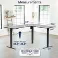 thumbnail image 6 of VIVO Black Electric 63" x 55" Corner Standing Desk, L-Shaped Workstation, 6 of 9