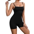 thumbnail image 4 of INSPIRE CHIC Women's Square Neck Bodysuit Spaghetti Strap Backless Tummy Control Cami Bodyshort Shapewear S Black, 4 of 5