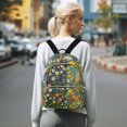 thumbnail image 7 of FORMRS Mini Backpack Purse for Women Quilted Travel Daypack Casual Shoulder Bag, Green Floral Garden, 7 of 7