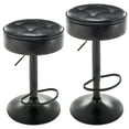 thumbnail image 2 of Modern Swivel Bar Stools Set of 2, PU Leather Barstool with Adjustable Height, Armless Bar Chair with Foot Rest & Metal Base for Kitchen Island, Bar, Cafe, Pub, Black, 2 of 7