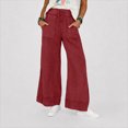 thumbnail image 2 of Sewkxo Womens Casual Wide Leg Sweatpants Acid Wash Elastic Waisted Palazzo Pants Trousers with Pockets,Green 3XL, 2 of 7