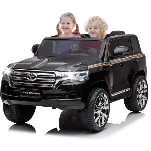 12V Licensed Toyota Land Cruiser Ride-On Car with Remote Control, 3 Speeds & LED Lights