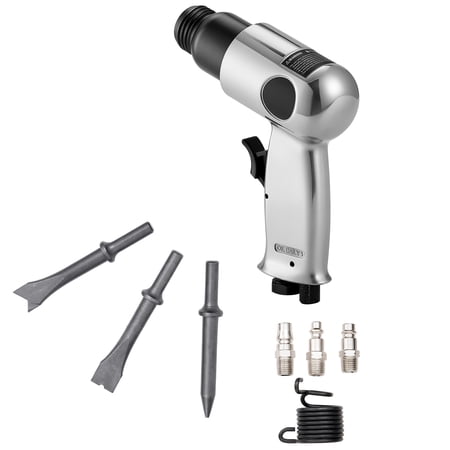 KFFKFF Pneumatic Air Hammer, 4500 BPM with 1.57-inch Stroke & 4 Chisels, Compact and Lightweight Air Chisel Tool for Cutting, Punching, and Scraping