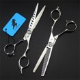 thumbnail image 3 of Juego de tijeras profesionales japonesas de acero para cortar el cabello, tijeras de barbero de 6 pulgadas para hombres, mujeres y niños., 3 of 5