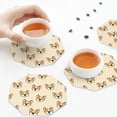 thumbnail image 4 of Leather Coasters with Heat-resistant for Drinks, Funny Cute Corgi Dog Face -标题2 Octagon, 4 of 5