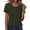 *Green, variant on ClodeEU Women's Round Neck Short Sleeve Pleated T-Shirt,Casual Solid Color Tee Top for Summer Black,Women's Plus L