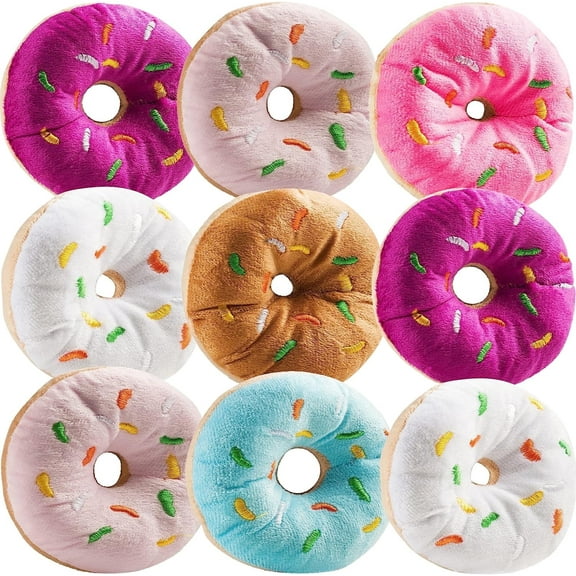 Bedwina Plush Donuts with Sprinkles - (Pack of 12) Dozen Stuffed Donut Pillow Toy Party Favors, Donut Party Supplies Decorations and Stocking Stuffers for Kids