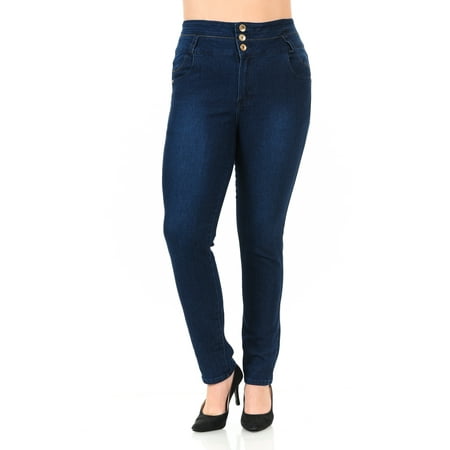 Pasion Women's Jeans · Plus Size · High Waist · Push Up · Style (Best Skinny Jeans For Older Women)