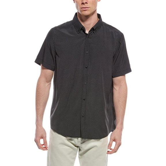 Report Collection mens Geo Print Shirt, XL, Black