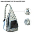 thumbnail image 2 of Artistic Dog Sling Bag - Dogs and Flowers Print (Multi-Pocket Organized, Adjustable & Waterproof), 2 of 4