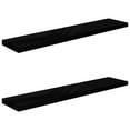 thumbnail image 2 of moobody 2 Piece  Shelves MDF Wall Mounted Shelf Photo Display Stand Storage Rack High Gloss Black for Living Room, Bedroom, Bathroom, Home, Office Decor 47.2 x 9.3 x 1.5 Inches (L x W x H), 2 of 7