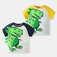 thumbnail image 2 of Uxgjfwu Boys 2T Clothes 1-8 Years Children's Dinosaur Pattern Insert Sleeve Cotton Boys T-shirt Half Sleeve Sweatshirt 2-3 Years, 2 of 6