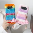 thumbnail image 5 of For Samsung Galaxy Z Flip4/Flip3 5G Phone Case，Shockproof Luxury Warm Plush Rainbow Case Cover,PC Slim Stand With Pendant, 5 of 5