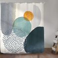 thumbnail image 2 of Boho Abstract Blue Shower Curtain for Bathroom Decor 72Wx72H Inches Mid Century Modern Navy Grey Chic Minimalist Geometric Watercolor Simple Aesthetic Fabric Waterproof Polyester 12 Pack Hooks, 2 of 6
